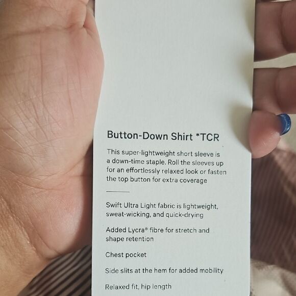 Lululemon Team Canada Stylish Brown and Cream Button-Up Shirt - Picture 4 of 16